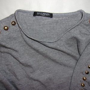 Balmain long sleeve gold button top XS/S